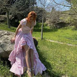 A-Line Off The Shoulder Pink Satin Long Prom Dresses Formal Evening Dress SD1394