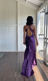 purple satin and floor length prom dresses evening gown SD1406 HZ0628