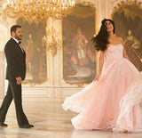 A Line Sweetheart Chiffon Pink Sleeveless Evening Gown Prom Dresses SD1428