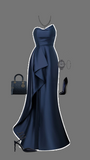 Mermaid Strapless Satin Navy Blue Long Party Dress Prom Dresses SD1481