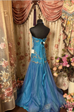 Mermaid Sweetheart Blue Long Evening Dress Beads Prom Dresses SD1487