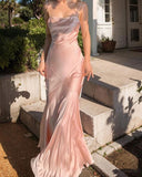 Satin Bodycon Mermaid Maxi Dress Prom Dresses Evening Dress SD1492