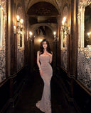 Mermaid Spaghetti Straps Sequin Long Evening Dress Prom Dresses SD1509