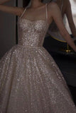 A Line Sequin Long Prom Dress Evening Dresses SD1532