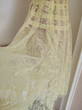 A line Scoop Yellow Short Sleeves Lace Vacation Dress Women Dresses SD153