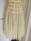 A line Scoop Yellow Short Sleeves Lace Vacation Dress Women Dresses SD153