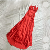 Mermaid Spaghetti Straps Satin Backless Long Evening Dress Prom Dresses SD1550