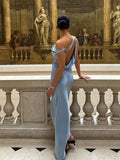 One-shoulder Sleeveless Mermaid Satin Evening Prom Dresses SD1591