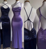 Mermaid Straps Sleeveless Floor Length Backless Evening Dress Prom Dresses SD1597