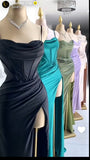 Mermaid Spaghetti Straps Black Long Evening Dress Backless Prom Dresses SD1606