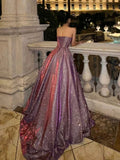 A Line Sweetheart Sequin Lilac Floor Length Evening Dress Prom Dresses SD1607