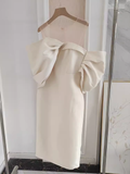 Sheath Strapless Ivory Vacation Dress Satin Women Dresses SD160