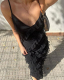 Mermaid Spaghetti Straps Floor Length Chiffon Evening Dress Prom Dresses SD1652