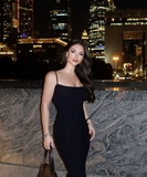 Mermaid Spaghetti Straps Floor Length Black Evening Dress Prom Dresses SD1656