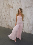 Mermaid Pink Long Prom Dresses Formal Graduation Party Dress Evening Dress SD1664
