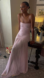 Mermaid Pink Long Prom Dresses Formal Graduation Party Dress Evening Dress SD1664