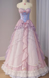 Ball Gown Sweetheart Layers Pink Party Dress Long Prom Dresses Evening Dress SD1783