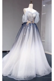 Ball Gown Off The Shoulder Tulle Party Dress Long Prom Dress Evening Dresses SD1791