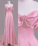 A Line Sweetheart Pink Satin Long Prom Dress Evening Dress Formal Dress SD1820