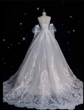 Mermaid Sweetheart Long Sleeves White Lace Wedding Dresses Brides Dress SD1873