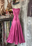 Fashion A line Floor Length Pink Satin Evening Dress Prom Dresses SD1874