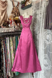 Fashion A line Floor Length Pink Satin Evening Dress Prom Dresses SD1874