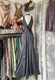 Fashion Mermaid Straps Floor Length Gray Satin Evening Dress Prom Dresses SD1877