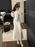 Mermaid Strapless White Evening Dress Prom Dresses SD1878