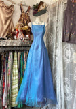 Fashion Mermaid Spaghetti Straps Blue Floor Length Evening Dress Prom Dresses SD1880