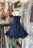 Fashion Ball Gown Navy Blue Short Length Homecoing Birthday Dress Cocktail Dresses SD1891
