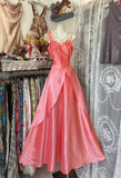 Fashion A line Spaghetti Straps Pink Floor Length Evening Dress Prom Dresses SD1892