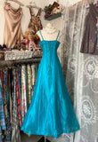 Fashion A line Spaghetti Straps Blue Floor Length Evening Dress Prom Dresses SD1899