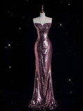 Mermaid Halter Neckline Sequin Floor Length Evening Dress Prom Dresses SD1928