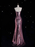 Mermaid Halter Neckline Sequin Floor Length Evening Dress Prom Dresses SD1928