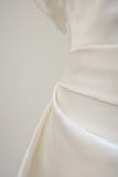 A line Strapless Satin White Wedding Dresses Brides Dress SD1944