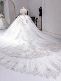 Ball Gown Off The Shoulder Short Sleeves Sequin White Wedding Dresses Brides Dress SD1955