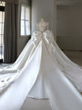 Ball Gown Sweetheart Neckline Long Sleeves Sequin White Wedding Dresses Brides Dress SD1957 HZ0628