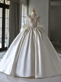 Ball Gown Sweetheart Neckline Long Sleeves Sequin White Wedding Dresses Brides Dress SD1957 HZ0628