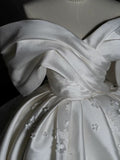 Ball Gown Off The Shoulder White Satin Long Wedding Dresses Bridal Dress SD1973