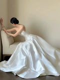 Ball Gown Off The Shoulder White Tulle Long Wedding Dresses Bridal Dress SD1977