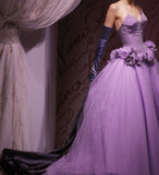 Ball Gown Strapless Neckline Long Tulle Lilac Party Dresses Prom Dress SD2034