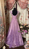 A line Sweetheart Neckline Long Tulle Lilac Party Dresses Prom Dress SD2035
