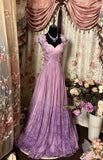A line Sweetheart Neckline Long Tulle Lilac Party Dresses Prom Dress SD2035