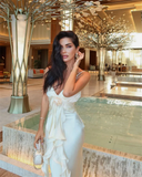 Mermaid Spaghetti Straps Satin Long Party Dresses Prom Dress SD2043