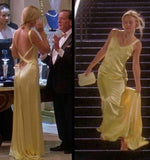 Mermaid Spaghetti Straps Floor Length Yellow Evening Dress Backless Prom Dresses HZ0628