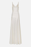 Mermaid Spaghetti Straps Floor-length White Slit Evening Dress Prom Dresses SD2055