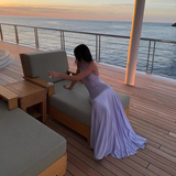 Mermaid High Neckline Lilac Long Evening Dress Prom Dresses SD2062