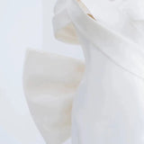 Mermaid Off The Shoulder Long White Satin Wedding Dresses SD2118