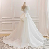Ball Gown Sweetheart Short Sleeves Long White Wedding Dresses SD2119