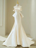 Mermaid Sweetheart White Satin Wedding Dresses SD2128